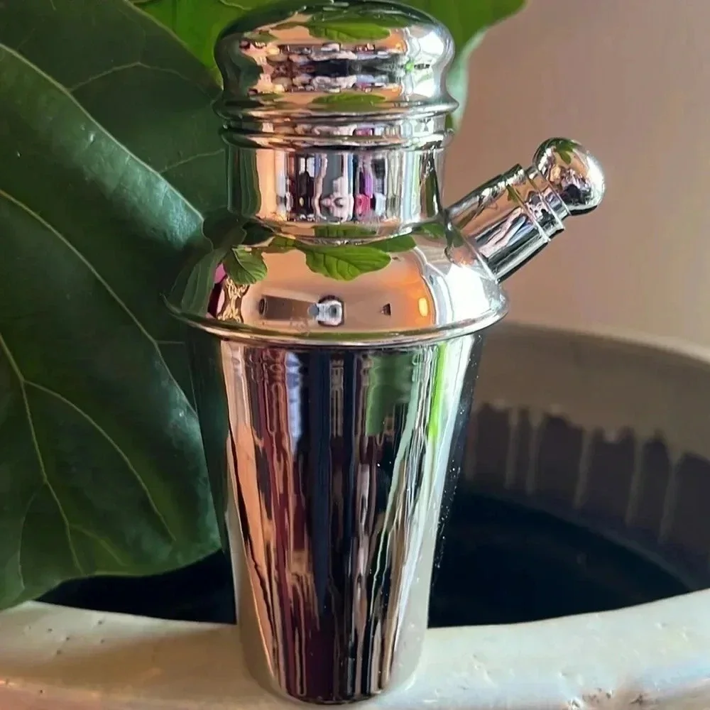 Restoration Hardware 3 Piece Stainless Steel Solitaire Cocktail Shot Shaker